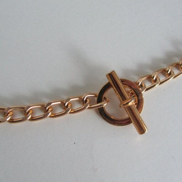 Toggle Clasp Curb Link Eloxal Gold Tone Metal Vintage Belt Chic Retro Belt - Picture 4 of 11